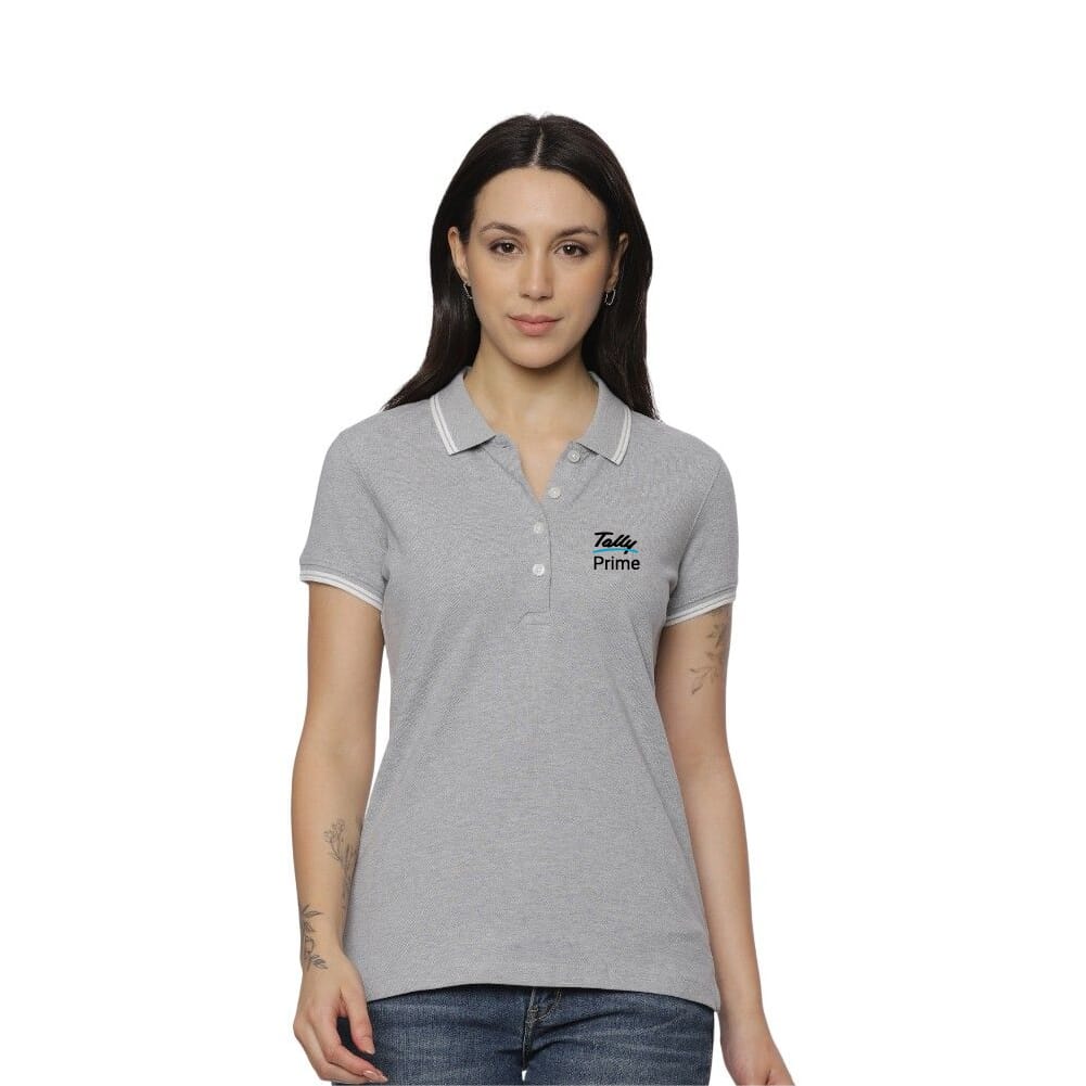 Allen Solly Polo T-shirt Women- Grey SW